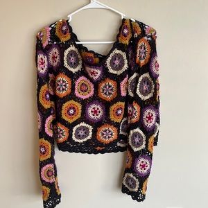 Colorful crochet sweater